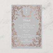 Klassieke Elegante Crest Monogram Huwelijksrecepti Informatiekaartje (Voorkant)