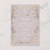 Klassieke Elegante Crest Monogram Huwelijksrecepti Informatiekaartje (Voorkant)