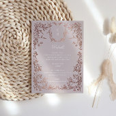 Klassieke Elegante Crest Monogram Huwelijksrecepti Informatiekaartje