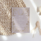 Klassieke Elegante Crest Monogram Huwelijksrecepti Informatiekaartje