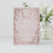 Klassieke Elegante Crest Monogram Huwelijksrecepti Informatiekaartje (Staand voorkant)