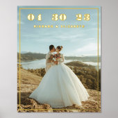 Klassieke Elegante Custom Wedding Foto Datum Namen Folie Afdrukken (Voorkant)