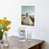 Klassieke Elegante Custom Wedding Foto Datum Namen Folie Afdrukken (Laag (Keuken))