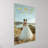 Klassieke Elegante Custom Wedding Foto Datum Namen Folie Afdrukken (Laagn)