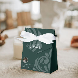 Klassieke Elegante Damask Phthalo Green Wedding Bedankdoosjes