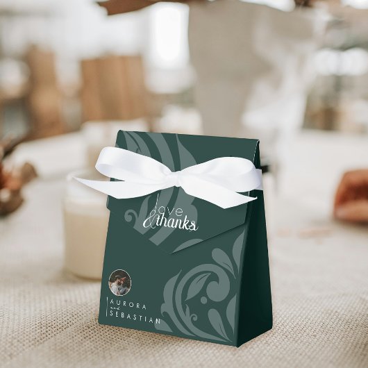 Klassieke Elegante Damask Phthalo Green Wedding Bedankdoosjes