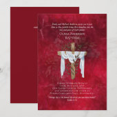 Klassieke Elegante DOOP Uitnodiging Robijnrood (Voorkant / Achterkant)