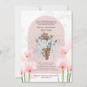 Klassieke Elegante DOOP Uitnodiging Roze Calla Lel (Voorkant)