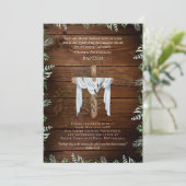 Klassieke Elegante DOOP Uitnodiging Rustieke Hout (Staand voorkant)