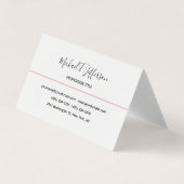 Klassieke Elegante Duidelijke Kalligrafie Profielk Visitekaartje (Voorkant)