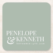 Klassieke elegante Eenvoudige douane-bruiloft Kartonnen Onderzetters (Voorkant)