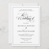 Klassieke Elegante Eenvoudige Formele Huwelijk Kaart (Voorkant)