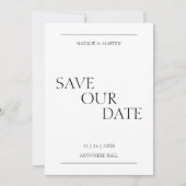 Klassieke Elegante Eenvoudige Moderne Minimalistis Save The Date (Voorkant)