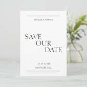 Klassieke Elegante Eenvoudige Moderne Minimalistis Save The Date (Staand voorkant)