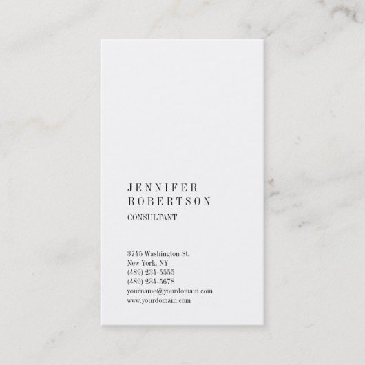 Klassieke elegante, eenvoudige professionele keuze visitekaartje (Voorkant)