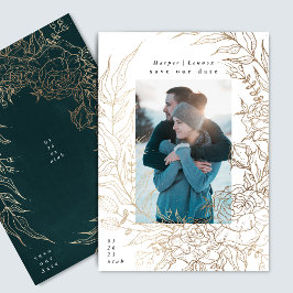 Klassieke elegante en moderne goudmakreel save the date