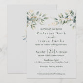 Klassieke Elegante Eucalyptus Bruiloft Kaart (Voorkant / Achterkant)