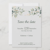 Klassieke Elegante Eucalyptus Bruiloft Save The Date (Voorkant)
