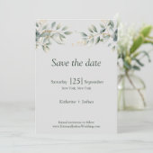 Klassieke Elegante Eucalyptus Bruiloft Save The Date (Staand voorkant)