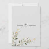 Klassieke Elegante Eucalyptus Bruiloft Save The Date (Achterkant)