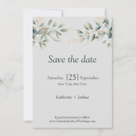 Klassieke Elegante Eucalyptus Bruiloft Save The Date