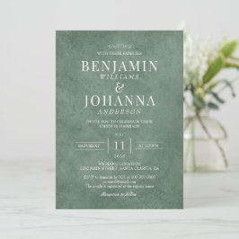 Klassieke Elegante Eucalyptus Green Wedding Kaart