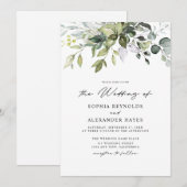 Klassieke Elegante Eucalyptusbladeren & Script Tro Kaart (Voorkant / Achterkant)