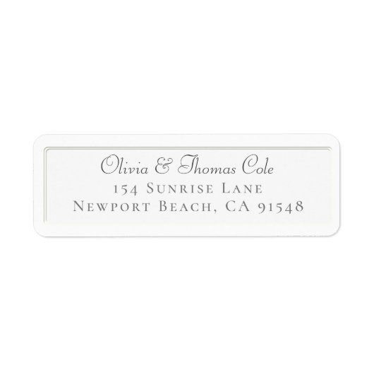 Klassieke elegante Faux Ingegraveerd Eenvoudig ren Etiket (Voorkant)