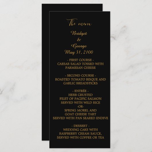 Klassieke Elegante Filigraan Menu & Programma brui (Voorkant / Achterkant)