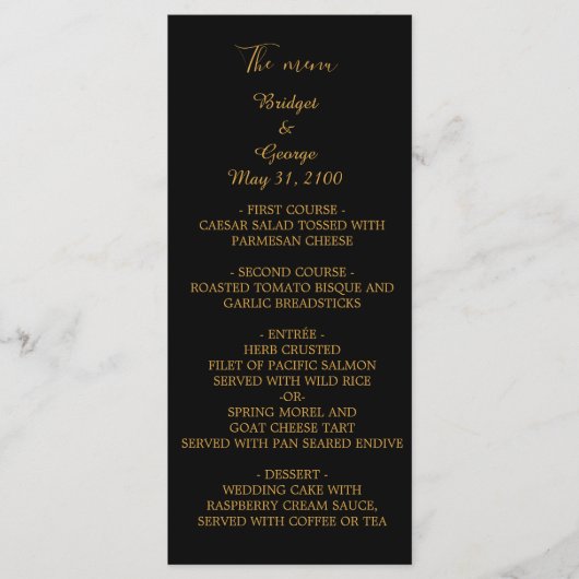 Klassieke Elegante Filigraan Menu & Programma brui (Voorkant)