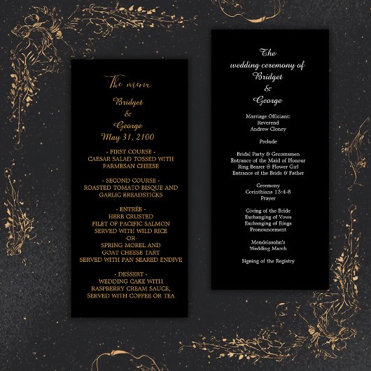 Klassieke Elegante Filigraan Menu & Programma brui