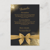 Klassieke elegante filigraan zwart gouden bruiloft informatiekaartje (Voorkant)