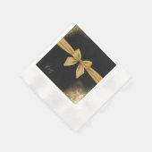 Klassieke elegante filigraan zwart gouden bruiloft servet (Hoek)