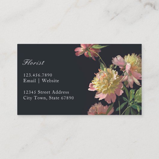 Klassieke elegante Florist Visitekaartje (Achterkant)