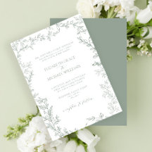 Klassieke elegante formale sage Green Leafy Weddin