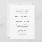 Klassieke Elegante Formele Bruiloft Kaart (Voorkant)