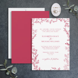 Klassieke elegante formele, levendige magenta laff kaart