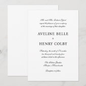 Klassieke Elegante Formele Trouwdag Kaart (Voorkant / Achterkant)