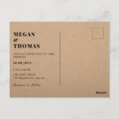 Klassieke elegante foto bruiloft briefkaart (Achterkant)