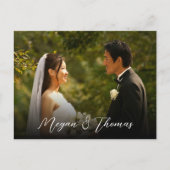 Klassieke elegante foto bruiloft briefkaart (Voorkant)