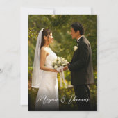 Klassieke elegante foto bruiloft kaart (Voorkant)