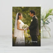 Klassieke elegante foto bruiloft kaart (Staand voorkant)