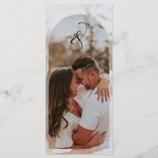 Klassieke Elegante Foto Bruiloft Menu (Achterkant)