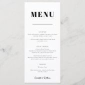 Klassieke Elegante Foto Bruiloft Menu (Voorkant)