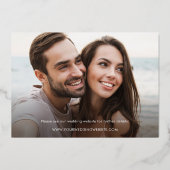 Klassieke Elegante Foto Bruiloft Save the Date Gol Folie Uitnodiging (Achterkant)