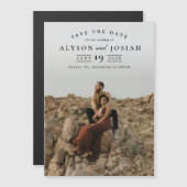 Klassieke Elegante Foto Huwelijk Opslag De Datum Magnetische Uitnodiging (Voorkant / Achterkant)