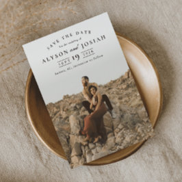 Klassieke Elegante Foto Huwelijk Opslag De Datum Magnetische Uitnodiging