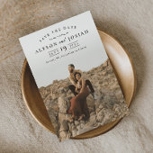 Klassieke Elegante Foto Huwelijk Opslag De Datum Magnetische Uitnodiging