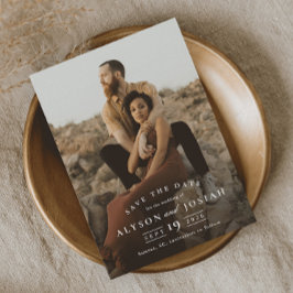 Klassieke Elegante Foto Huwelijk Opslag De Datum Magnetische Uitnodiging