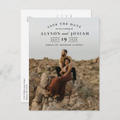 Klassieke elegante foto's bruiloft opslaan Datum Aankondigingskaart (Voorkant / Achterkant)